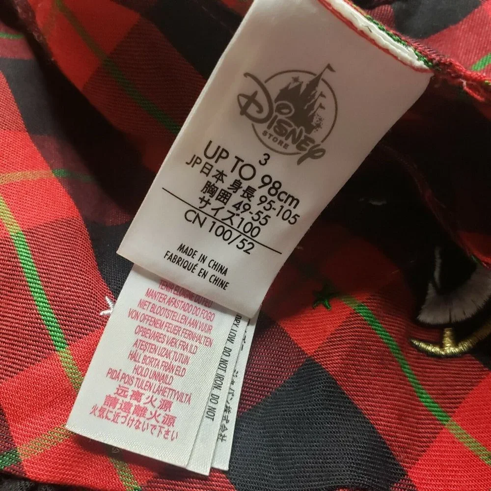 Girls Disney Store Mickey Minnie Mouse Plaid Christmas Nightgown Sz 3 Pajamas